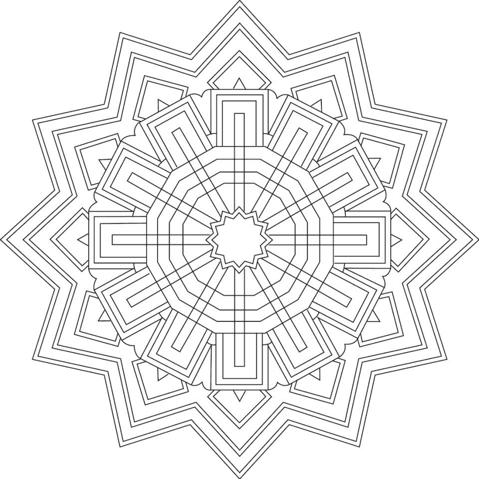 Çocuklar İçin  Yetişkinler için Mandala Boyama Sayfaları 