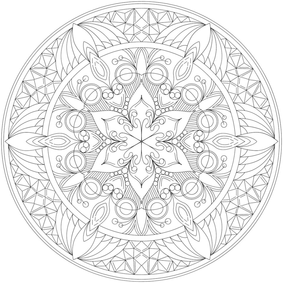 Çocuklar İçin  Yetişkinler için Mandala Boyama Sayfaları 