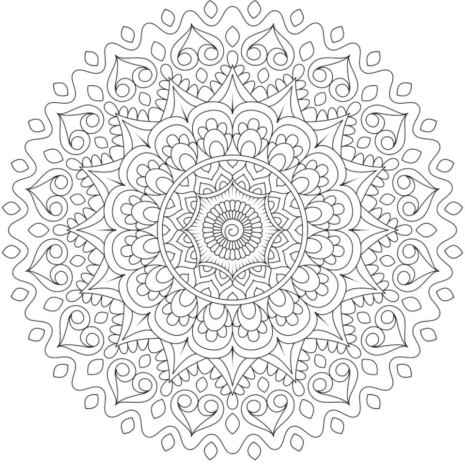 Çocuklar İçin  Yetişkinler için Mandala Boyama Sayfaları 