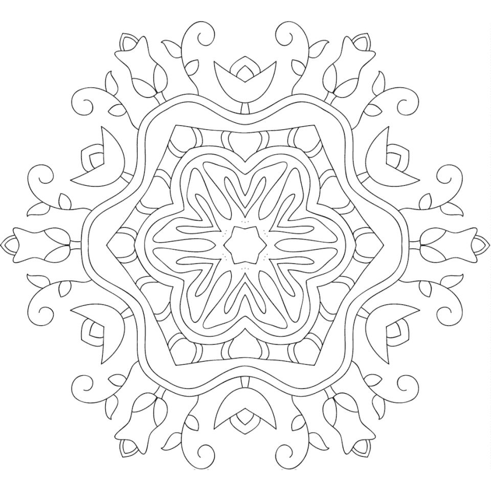 Çocuklar İçin  Yetişkinler için Mandala Boyama Sayfaları 