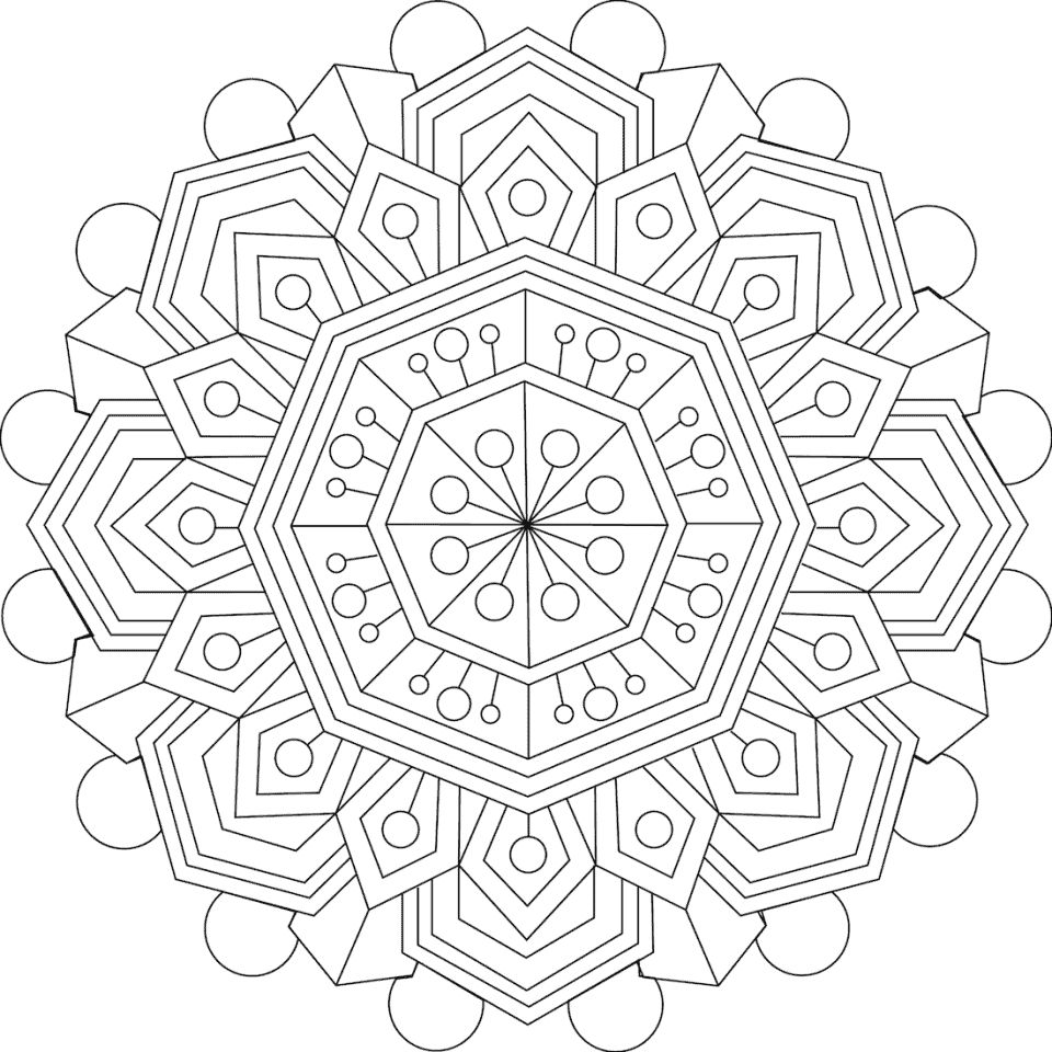 Çocuklar İçin  Yetişkinler için Mandala Boyama Sayfaları 