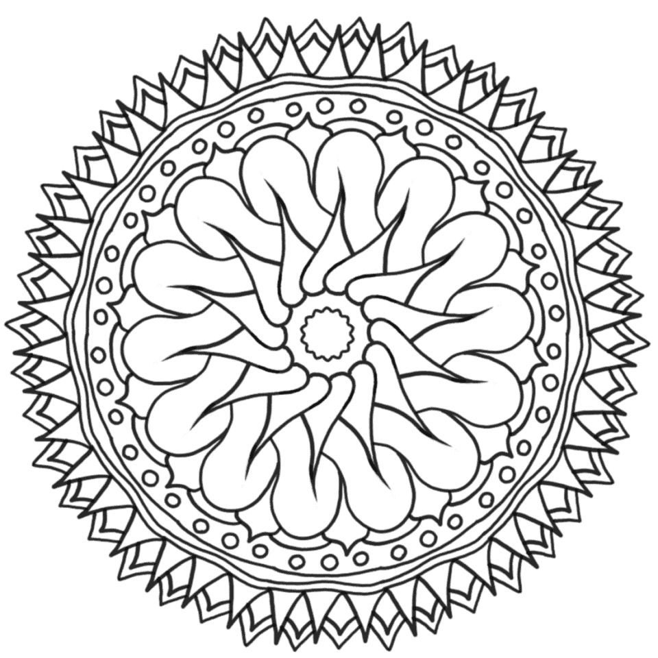 Çocuklar İçin  Yetişkinler için Mandala Boyama Sayfaları 
