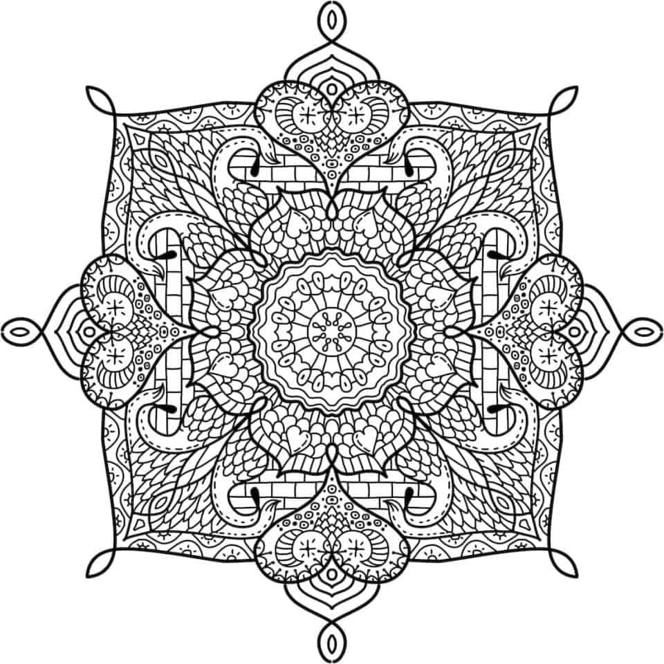 Çocuklar İçin  Yetişkinler için Mandala Boyama Sayfaları 