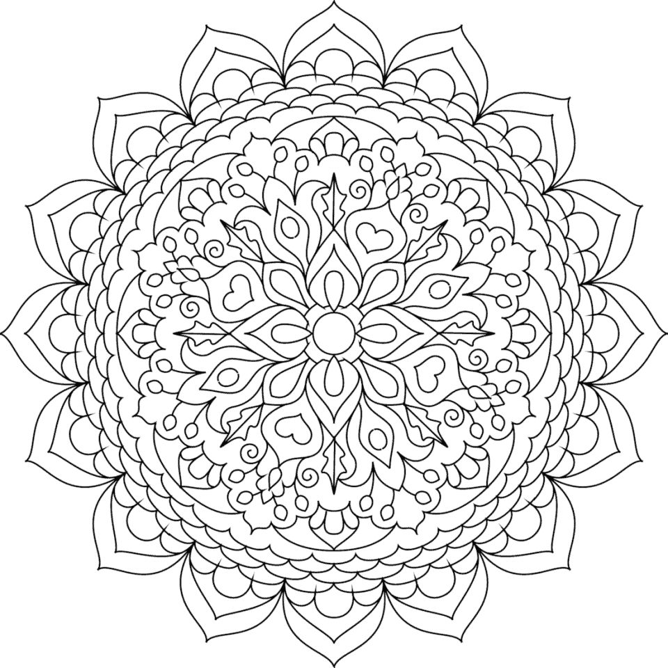 Çocuklar İçin  Yetişkinler için Mandala Boyama Sayfaları 