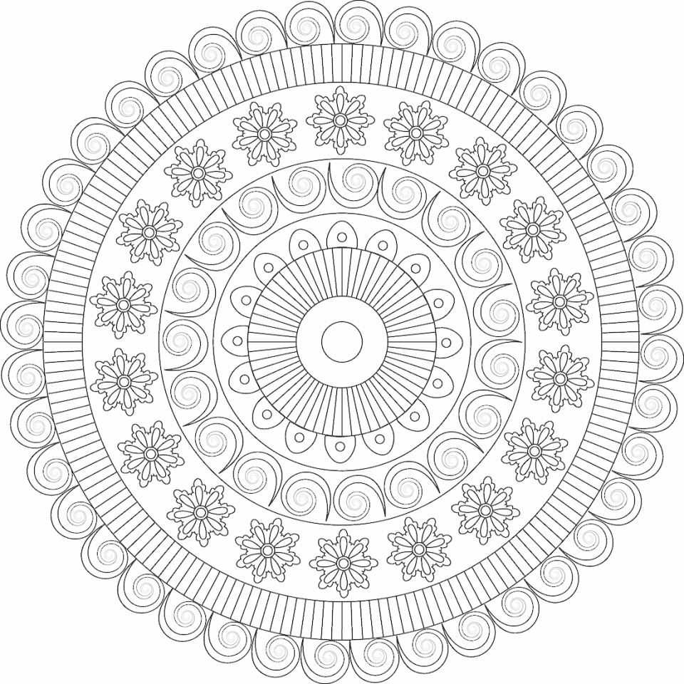 Çocuklar İçin  Yetişkinler için Mandala Boyama Sayfaları 