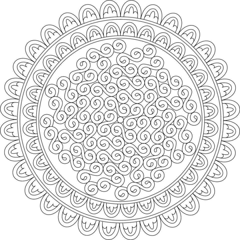 Çocuklar İçin  Yetişkinler için Mandala Boyama Sayfaları 