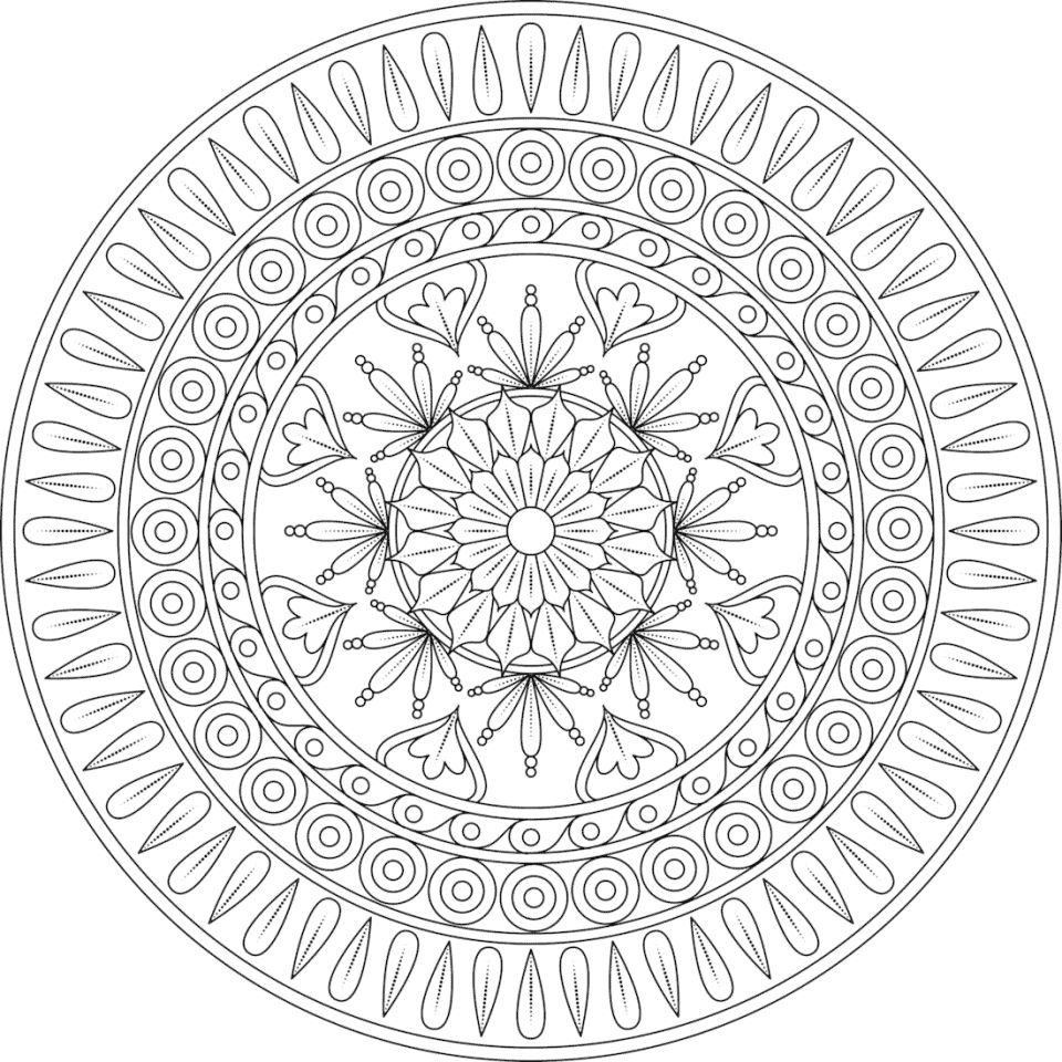 Çocuklar İçin  Yetişkinler için Mandala Boyama Sayfaları 