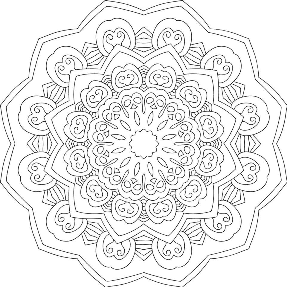 Çocuklar İçin  Yetişkinler için Mandala Boyama Sayfaları 