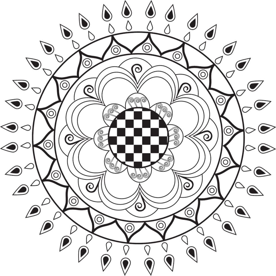 Çocuklar İçin  Yetişkinler için Mandala Boyama Sayfaları 