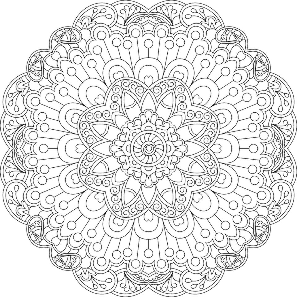 Çocuklar İçin  Yetişkinler için Mandala Boyama Sayfaları 