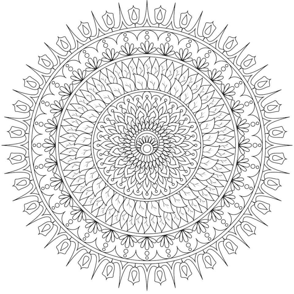 Çocuklar İçin  Yetişkinler için Mandala Boyama Sayfaları 