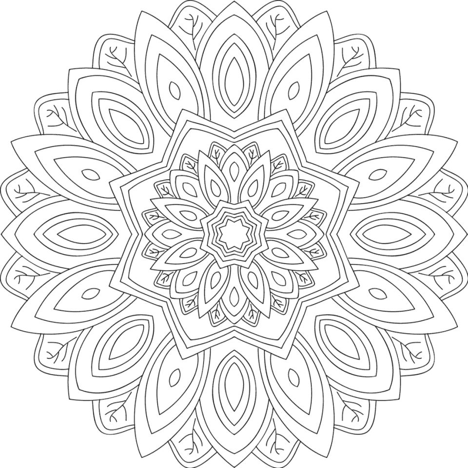 Çocuklar İçin  Yetişkinler için Mandala Boyama Sayfaları 
