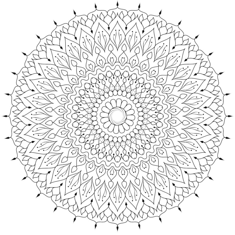 Çocuklar İçin  Yetişkinler için Mandala Boyama Sayfaları 
