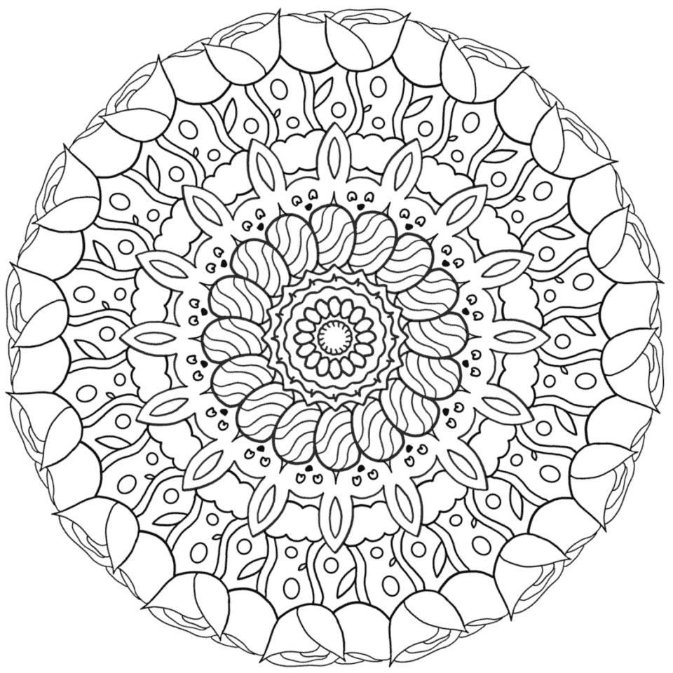 Çocuklar İçin  Yetişkinler için Mandala Boyama Sayfaları 