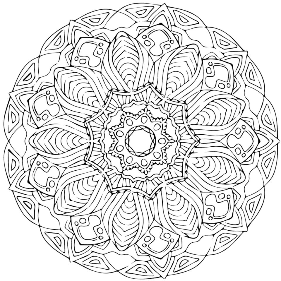 Çocuklar İçin  Yetişkinler için Mandala Boyama Sayfaları 