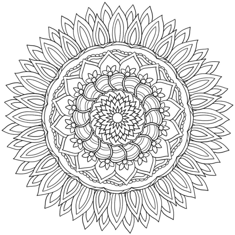 Çocuklar İçin  Yetişkinler için Mandala Boyama Sayfaları 