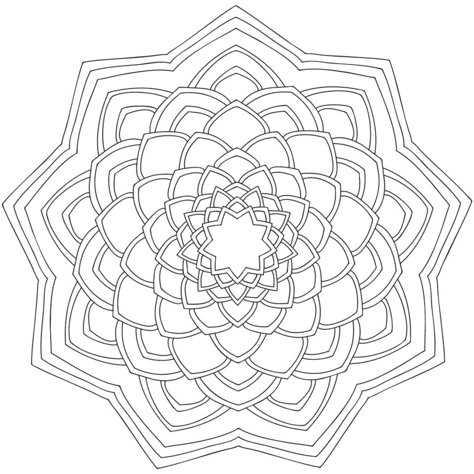 Çocuklar İçin  Yetişkinler için Mandala Boyama Sayfaları 