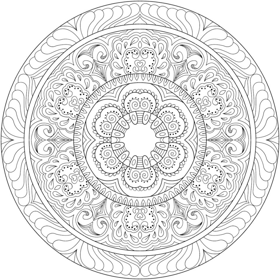 Çocuklar İçin  Yetişkinler için Mandala Boyama Sayfaları 