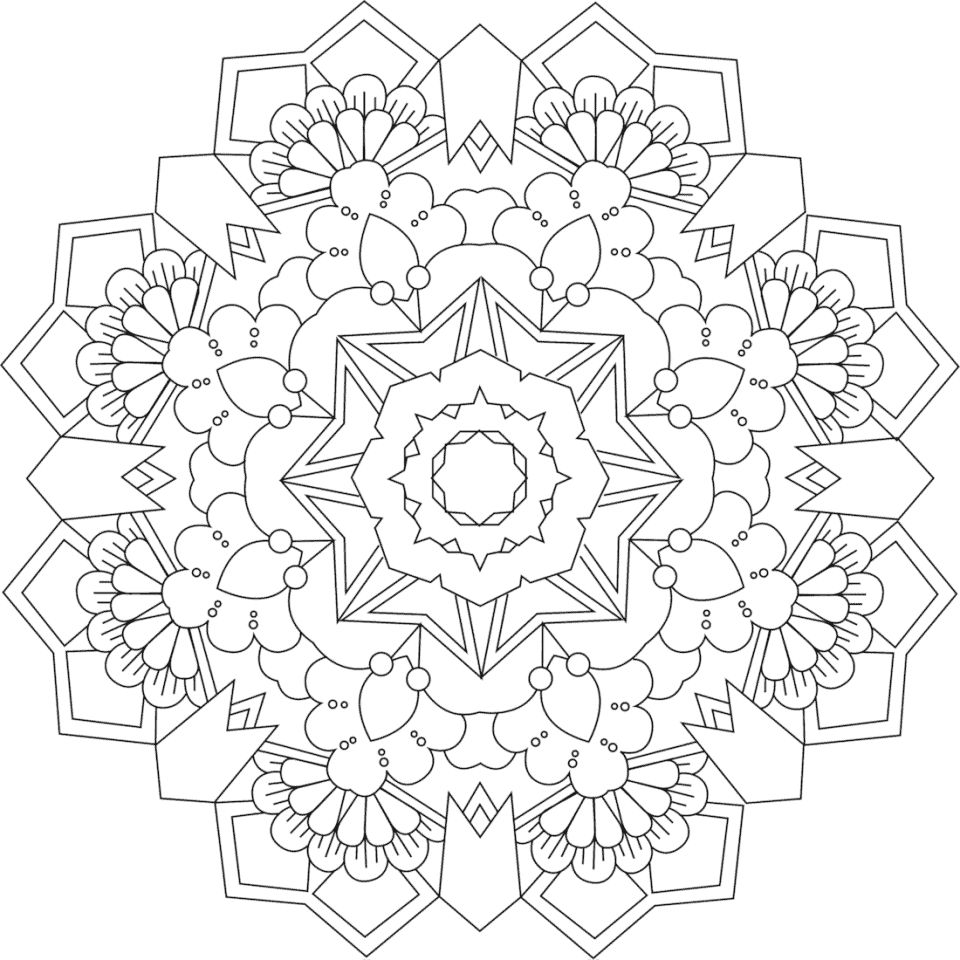Çocuklar İçin  Yetişkinler için Mandala Boyama Sayfaları 