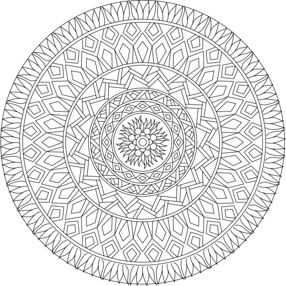 Çocuklar İçin  Yetişkinler için Mandala Boyama Sayfaları 