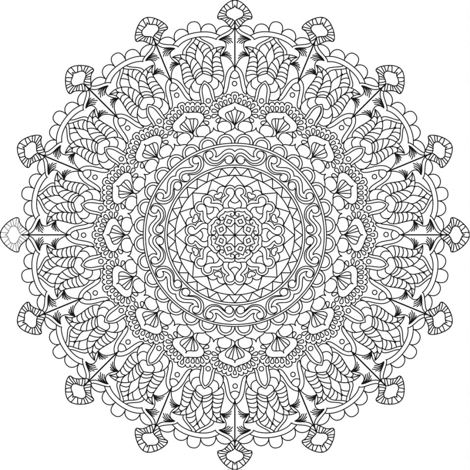 Çocuklar İçin  Yetişkinler için Mandala Boyama Sayfaları 