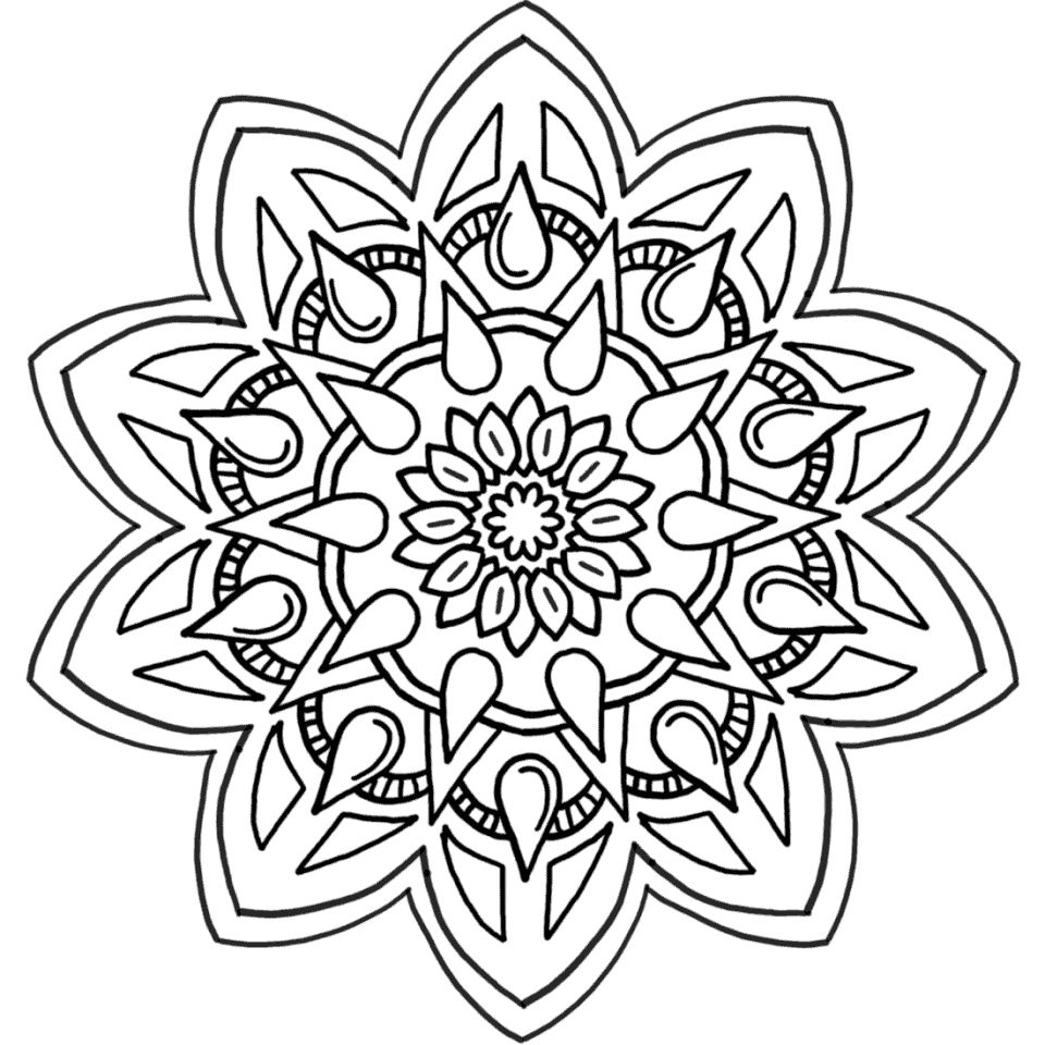 Çocuklar İçin  Yetişkinler için Mandala Boyama Sayfaları 
