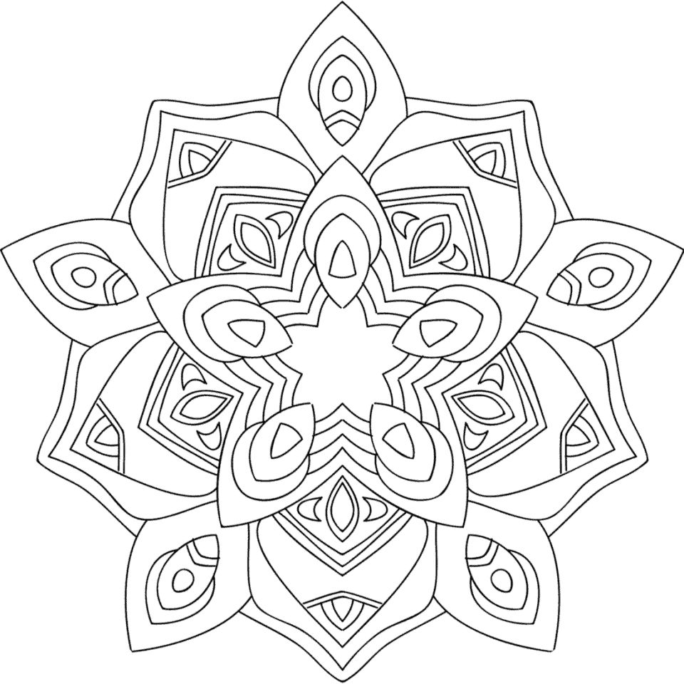 Çocuklar İçin  Yetişkinler için Mandala Boyama Sayfaları 