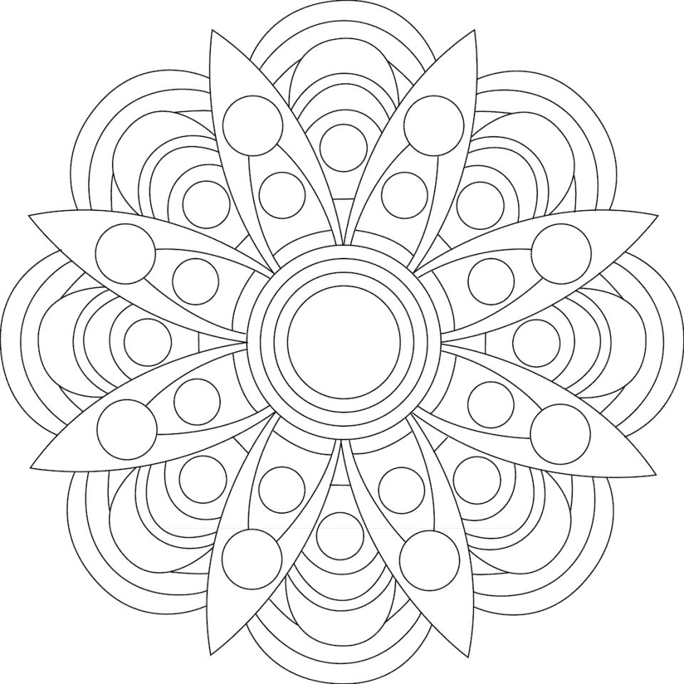 Çocuklar İçin  Yetişkinler için Mandala Boyama Sayfaları 