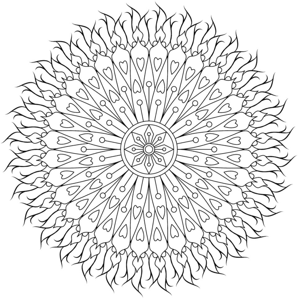 Çocuklar İçin  Yetişkinler için Mandala Boyama Sayfaları 