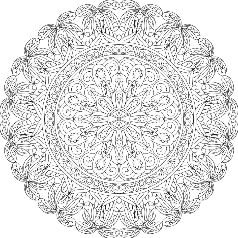 Çocuklar İçin  Yetişkinler için Mandala Boyama Sayfaları 