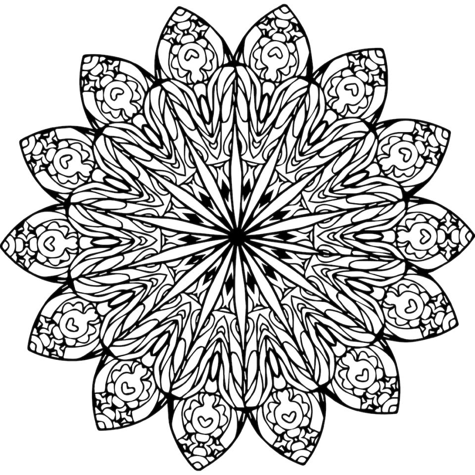 Çocuklar İçin  Yetişkinler için Mandala Boyama Sayfaları 