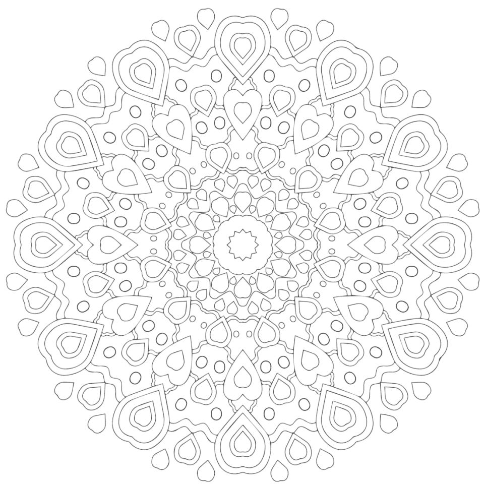 Çocuklar İçin  Yetişkinler için Mandala Boyama Sayfaları 