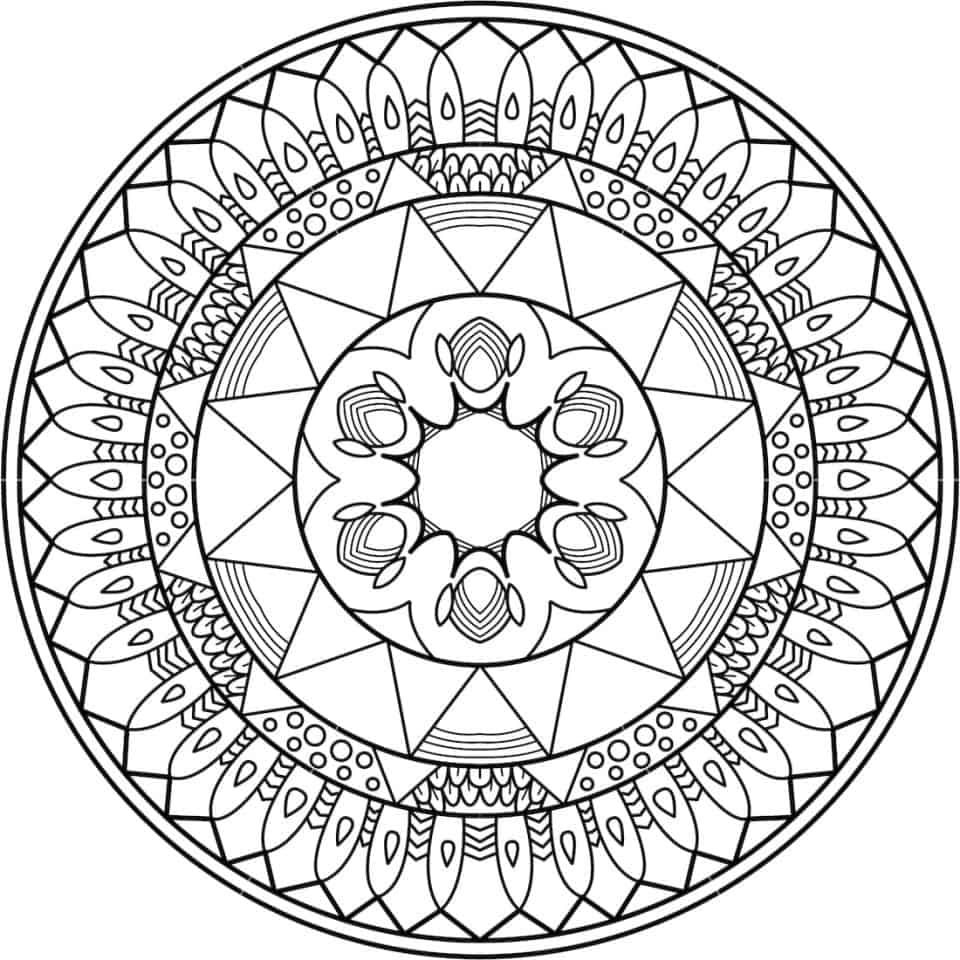 Çocuklar İçin  Yetişkinler için Mandala Boyama Sayfaları 