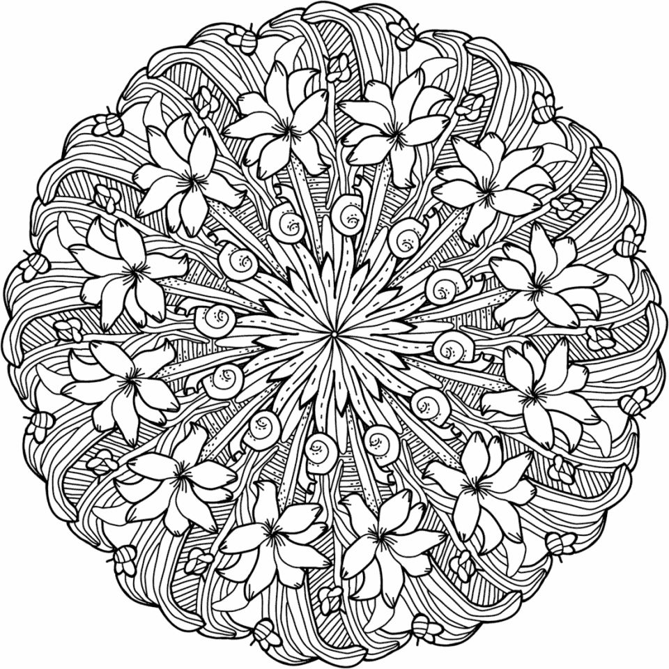 Çocuklar İçin  Yetişkinler için Mandala Boyama Sayfaları 