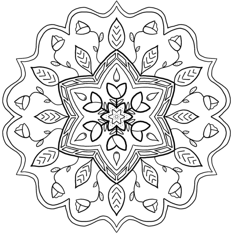 Çocuklar İçin  Yetişkinler için Mandala Boyama Sayfaları 