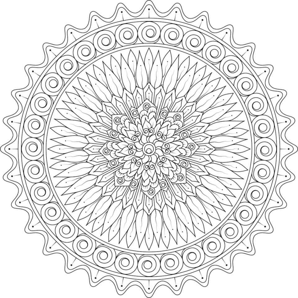 Çocuklar İçin  Yetişkinler için Mandala Boyama Sayfaları 