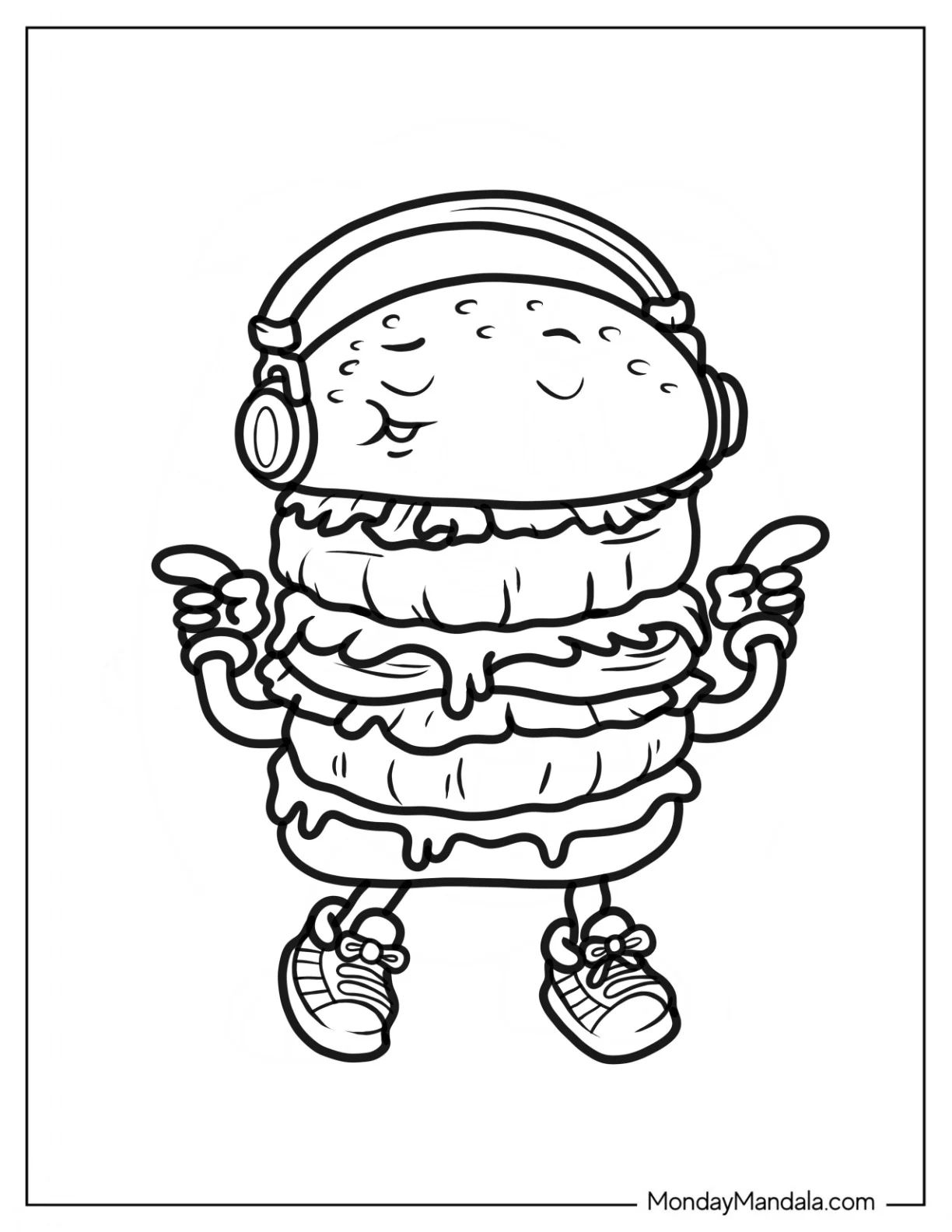 Çocuklar İçin Burger Boyama Sayfaları 