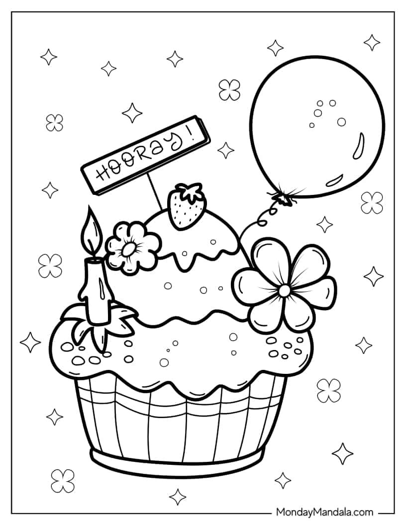 Çocuklar İçin Cup-Cake Boyama Sayfaları 