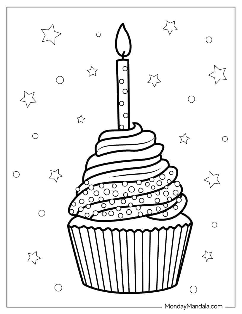 Çocuklar İçin Cup-Cake Boyama Sayfaları 