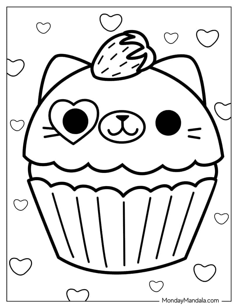 Çocuklar İçin Cup-Cake Boyama Sayfaları 