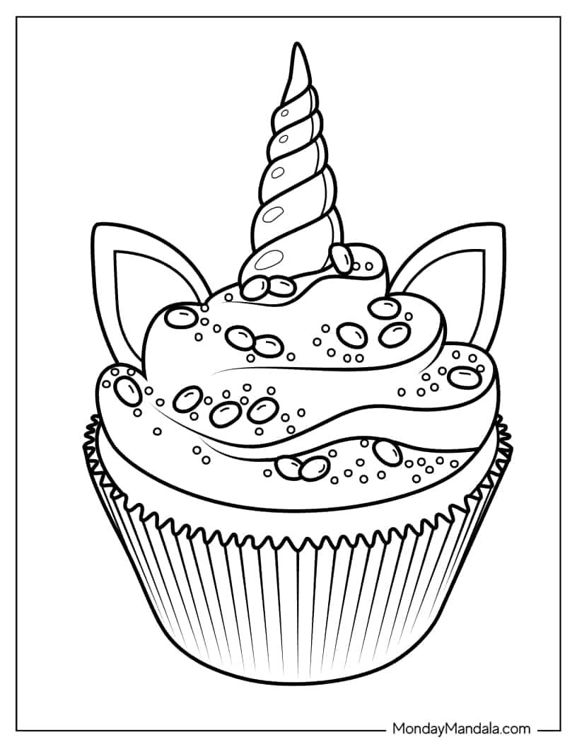 Çocuklar İçin Cup-Cake Boyama Sayfaları 