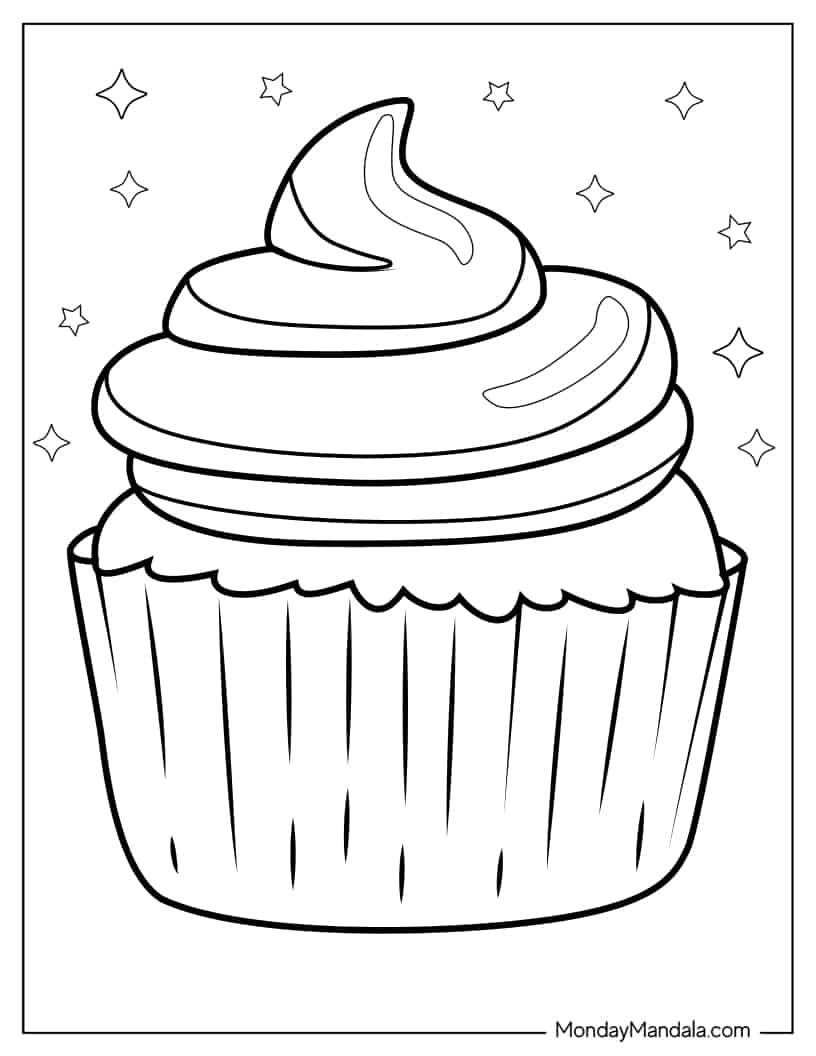 Çocuklar İçin Cup-Cake Boyama Sayfaları 