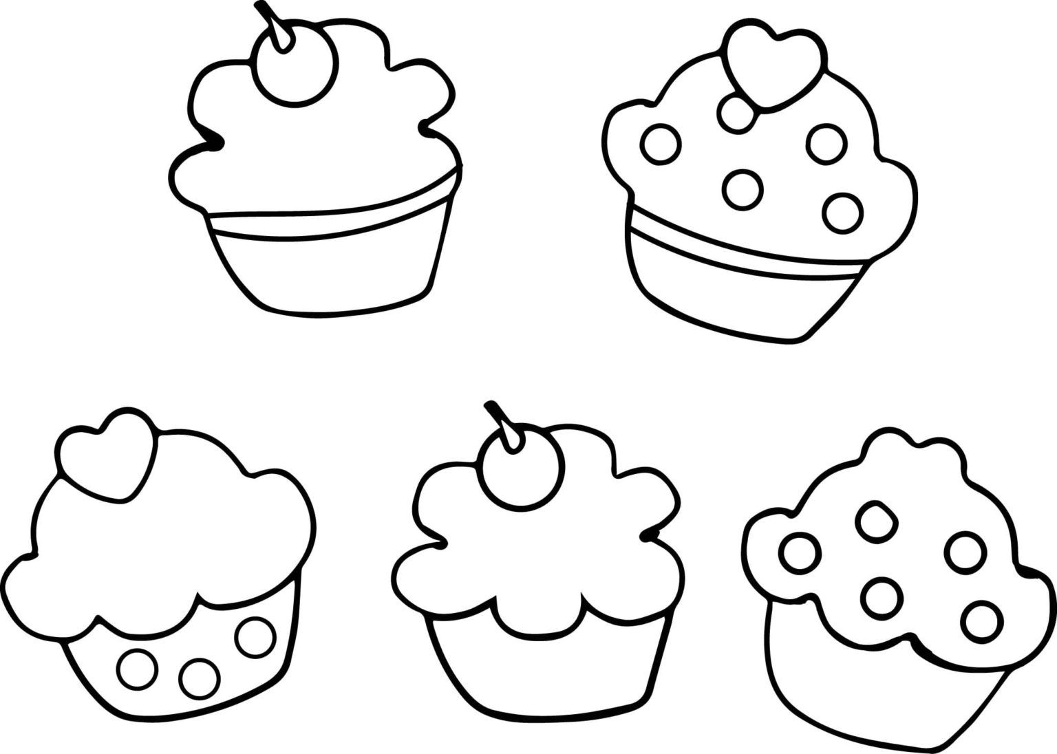 Çocuklar İçin Cup-Cake Boyama Sayfaları 