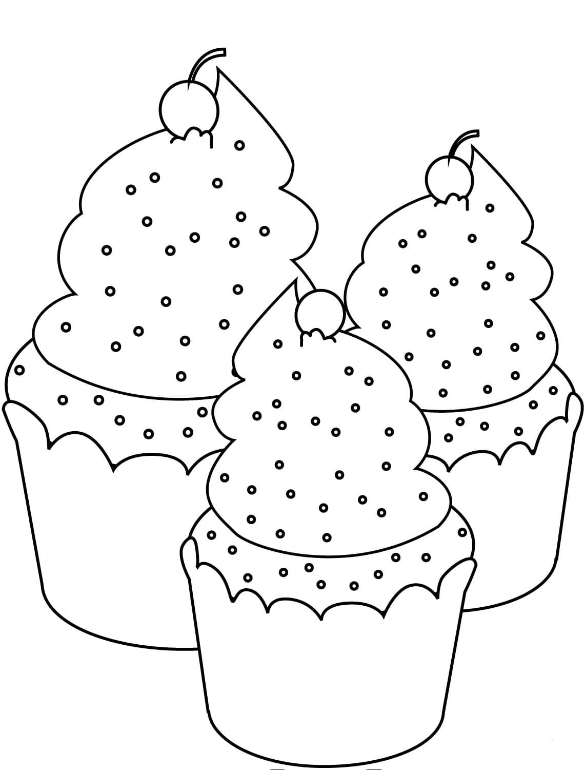 Çocuklar İçin Cup-Cake Boyama Sayfaları 