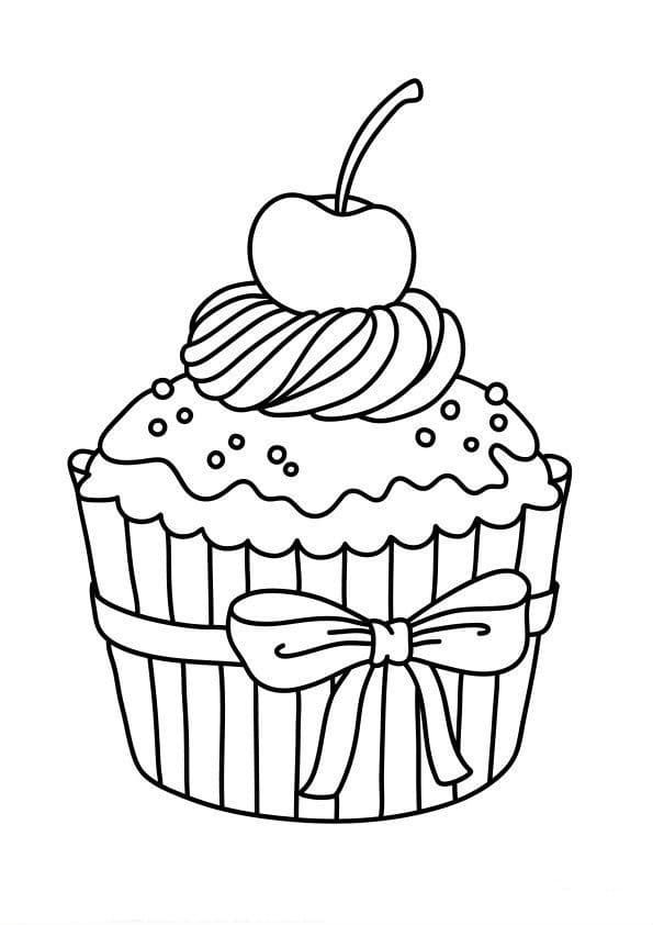 Çocuklar İçin Cup-Cake Boyama Sayfaları 
