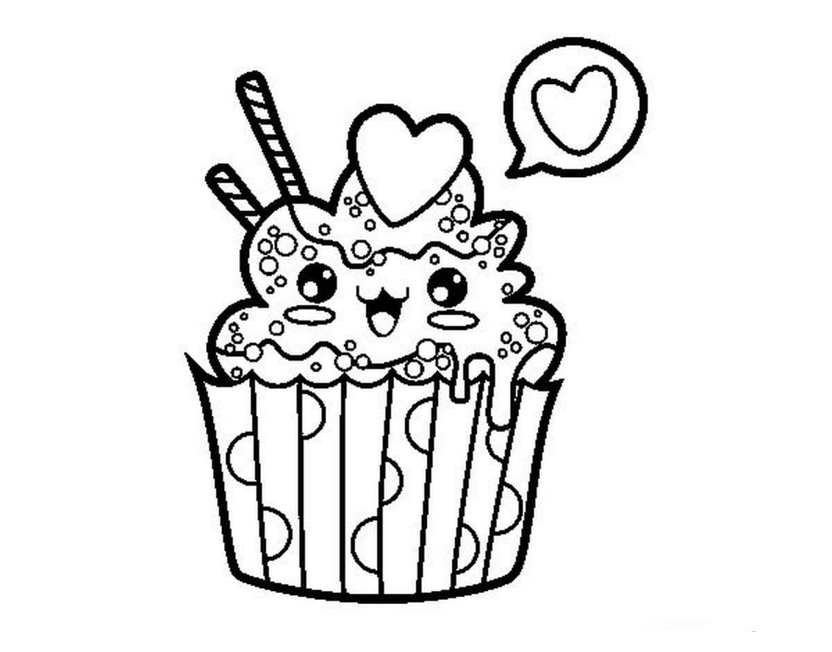 Çocuklar İçin Cup-Cake Boyama Sayfaları 