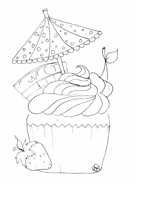 Çocuklar İçin Cup-Cake Boyama Sayfaları 