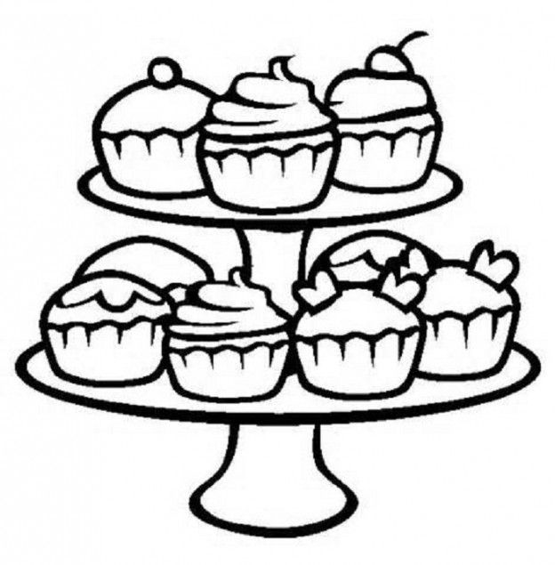 Çocuklar İçin Cup-Cake Boyama Sayfaları 