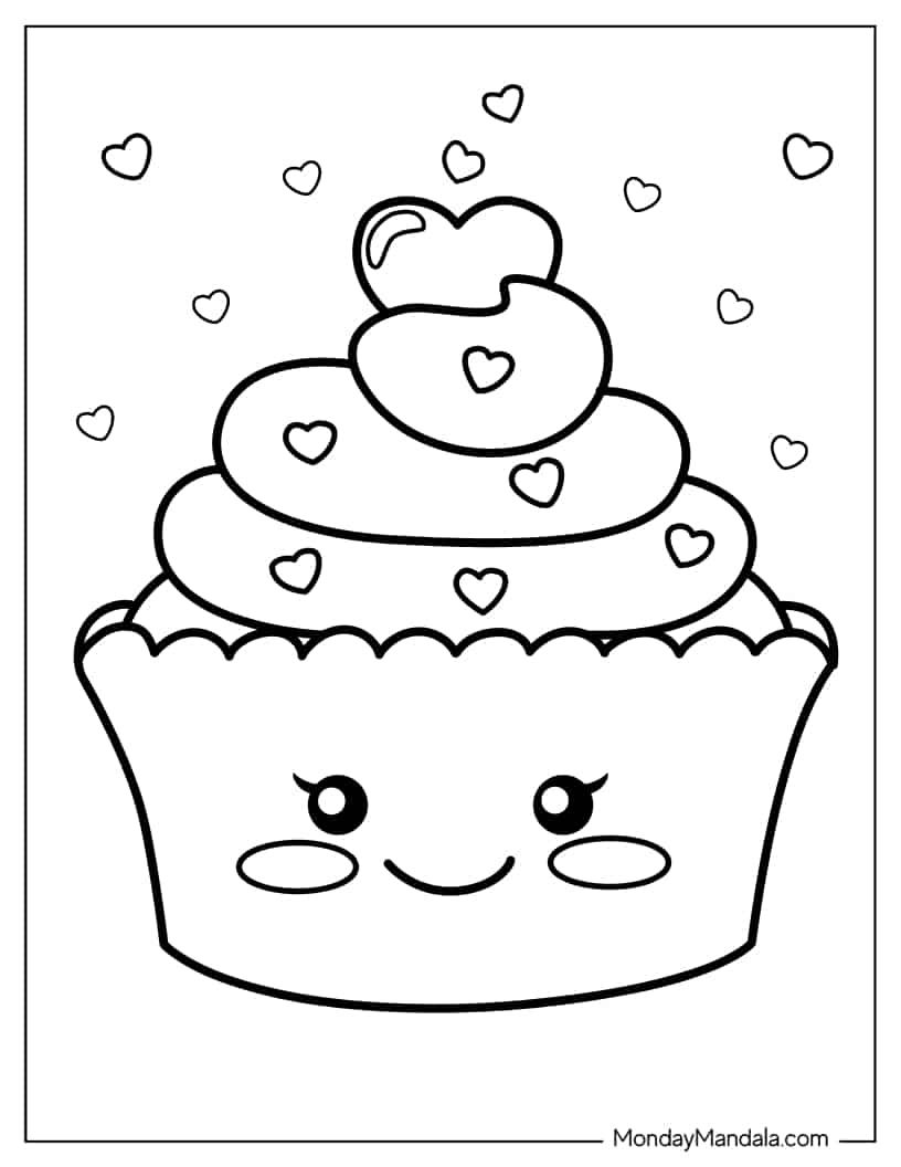 Çocuklar İçin Cup-Cake Boyama Sayfaları 