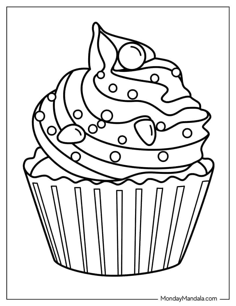 Çocuklar İçin Cup-Cake Boyama Sayfaları 